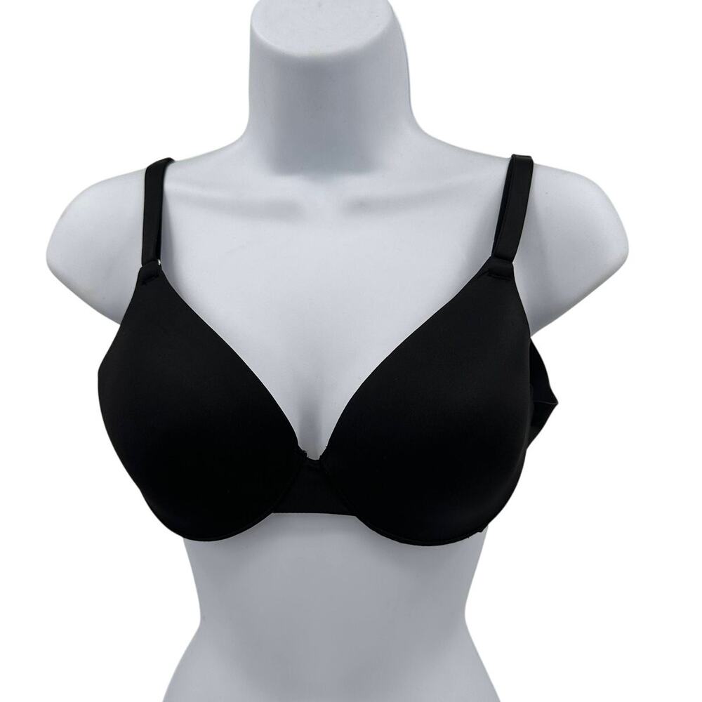 Soma Vanishing Back Full Coverage Bra 32C Black Wired Seamless Adjustable Straps